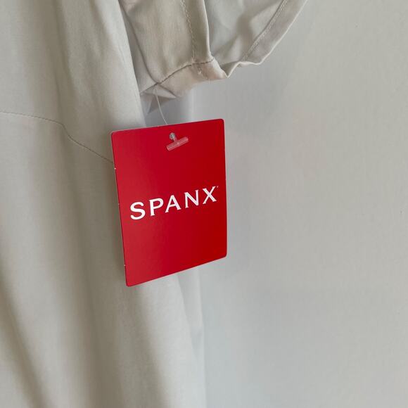 Spanx Yes Pleats‎ Tee Top Womens Size S White Cloud Tennis Prep Pickleball Nwt - Picture 4 of 8
